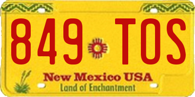 NM license plate 849TOS