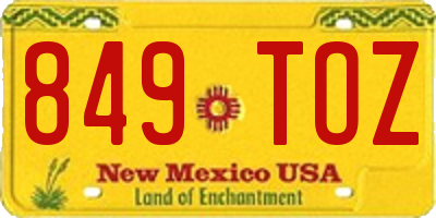 NM license plate 849TOZ
