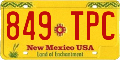 NM license plate 849TPC