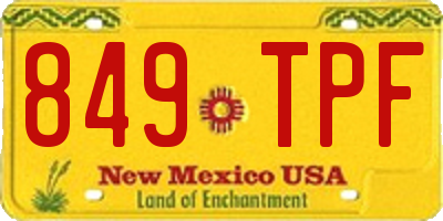 NM license plate 849TPF