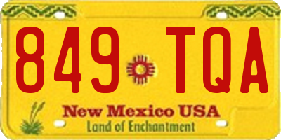 NM license plate 849TQA