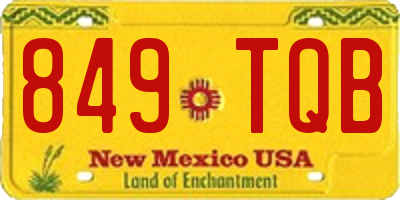 NM license plate 849TQB