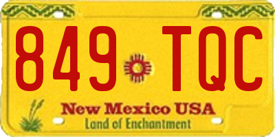 NM license plate 849TQC