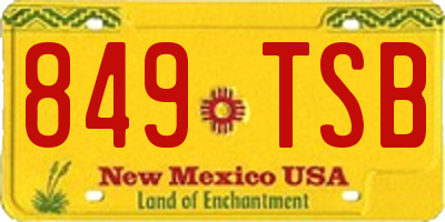 NM license plate 849TSB
