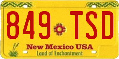 NM license plate 849TSD