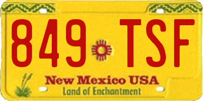 NM license plate 849TSF