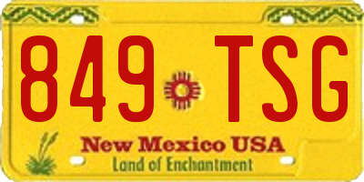NM license plate 849TSG