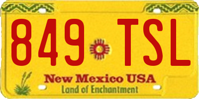 NM license plate 849TSL