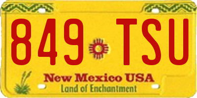 NM license plate 849TSU