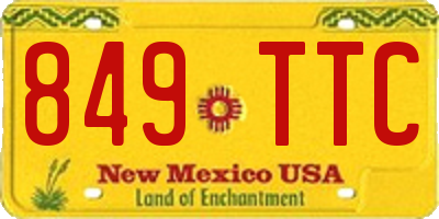 NM license plate 849TTC