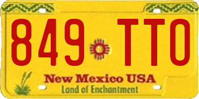 NM license plate 849TTO