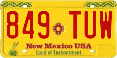 NM license plate 849TUW