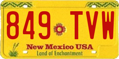 NM license plate 849TVW