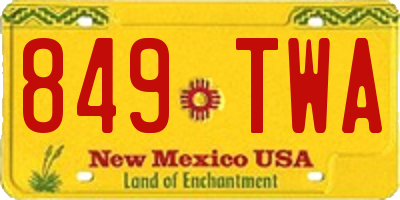 NM license plate 849TWA