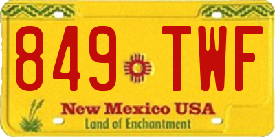 NM license plate 849TWF