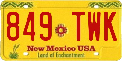 NM license plate 849TWK