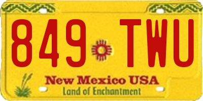 NM license plate 849TWU