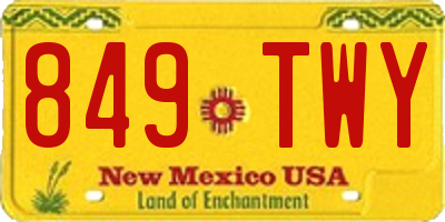 NM license plate 849TWY
