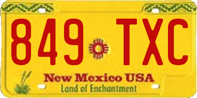 NM license plate 849TXC