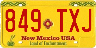NM license plate 849TXJ