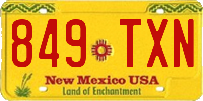 NM license plate 849TXN