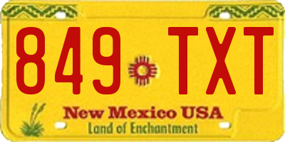 NM license plate 849TXT