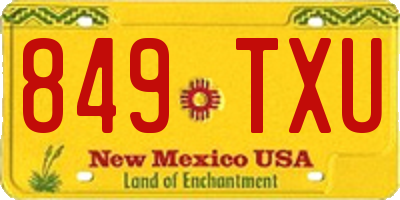 NM license plate 849TXU