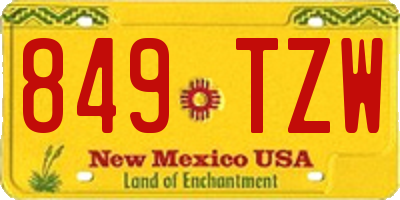 NM license plate 849TZW