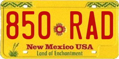 NM license plate 850RAD