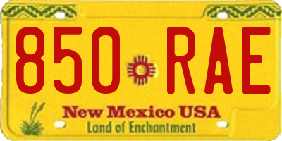 NM license plate 850RAE