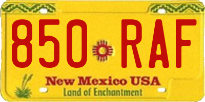 NM license plate 850RAF