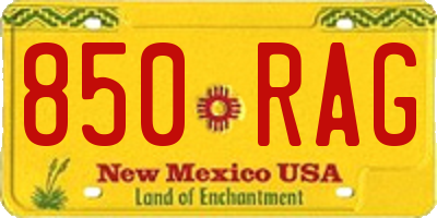 NM license plate 850RAG