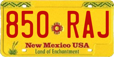 NM license plate 850RAJ