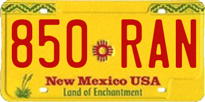 NM license plate 850RAN