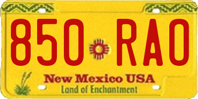 NM license plate 850RAO