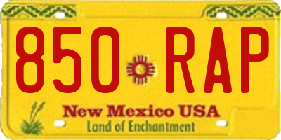 NM license plate 850RAP