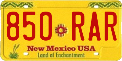 NM license plate 850RAR