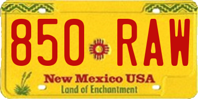 NM license plate 850RAW