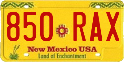 NM license plate 850RAX