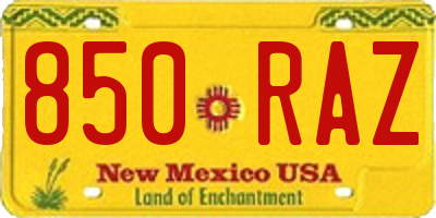 NM license plate 850RAZ