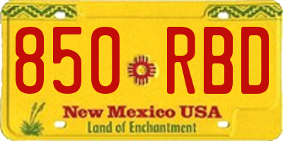 NM license plate 850RBD