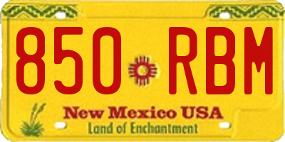 NM license plate 850RBM