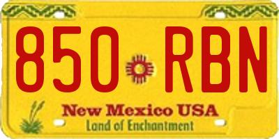 NM license plate 850RBN