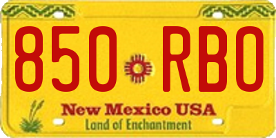 NM license plate 850RBO