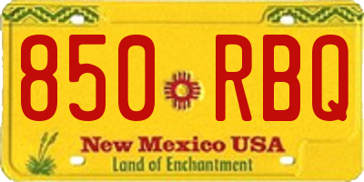 NM license plate 850RBQ