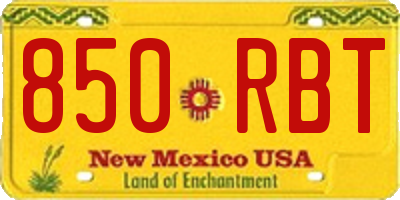 NM license plate 850RBT