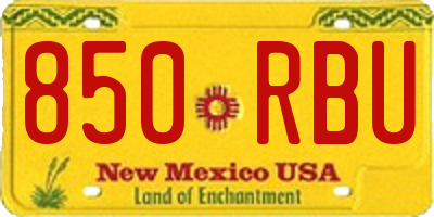 NM license plate 850RBU