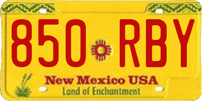 NM license plate 850RBY