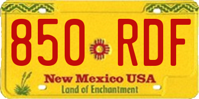 NM license plate 850RDF