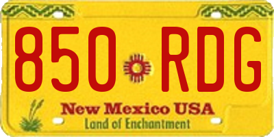 NM license plate 850RDG